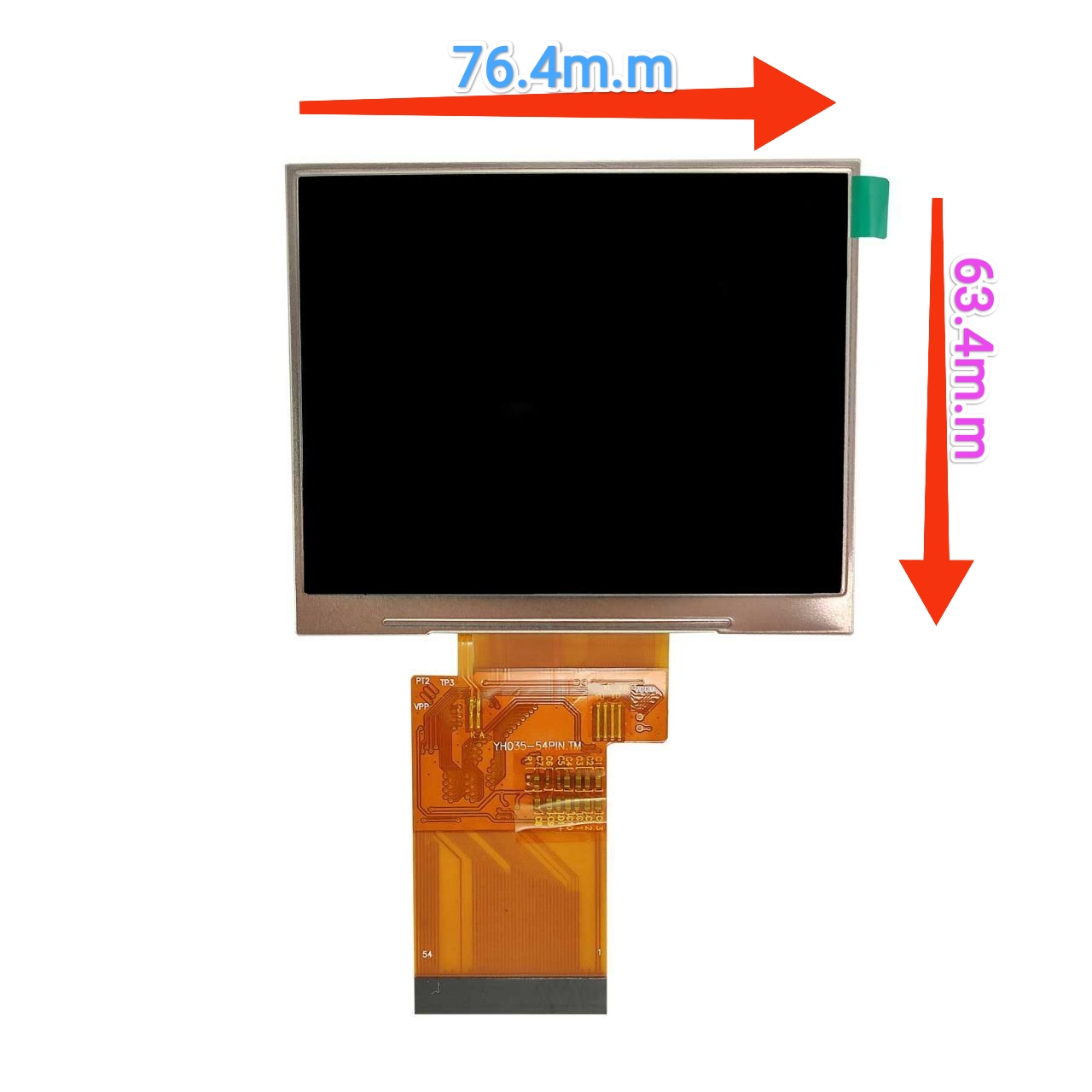 ابعاد نمایشگر 3.5 اینچ | Screen size 3.5 inches
