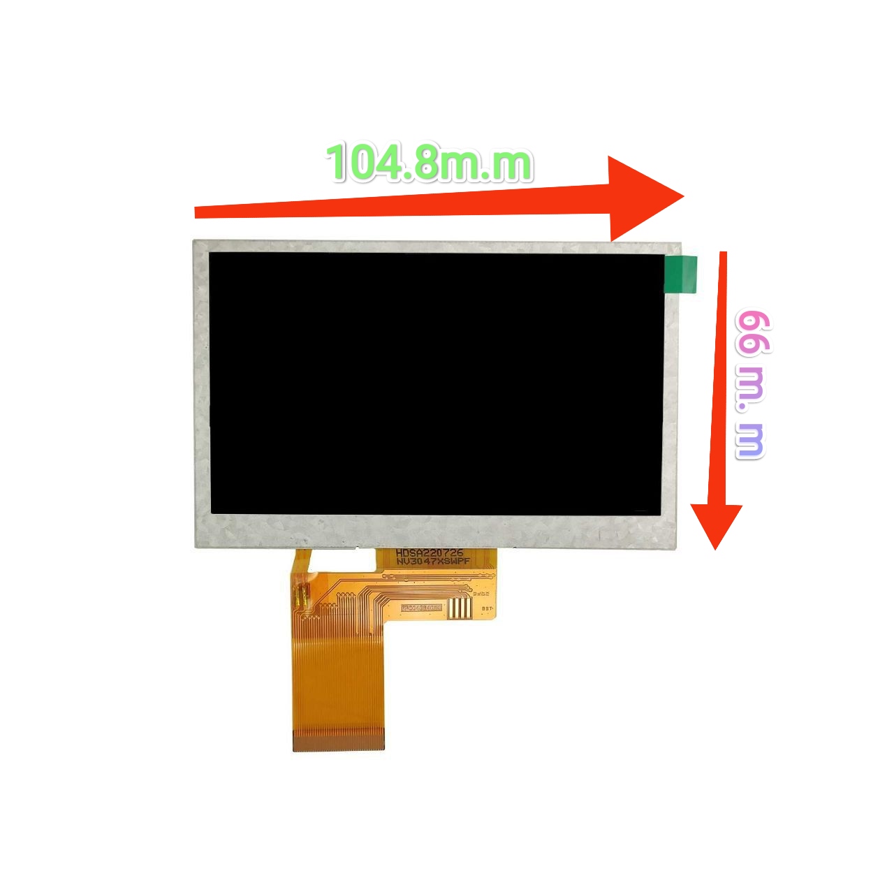ابعاد نمایشگر 4.3 اینچ |Screen size 4.3 inches